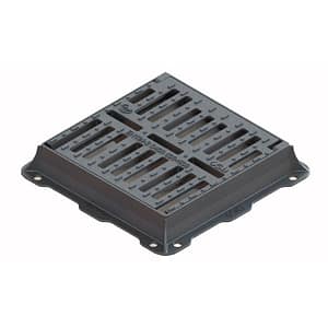 Coperchio a griglia piana Maggini con telaio in ghisa Classe C250 per pozzetto