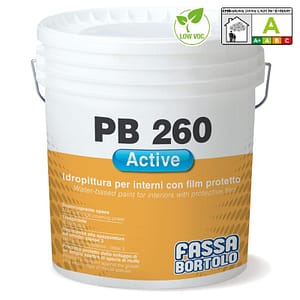 Idropittura per interni bianca Fassa Bortolo PB 260 Active con film protettivo anti-muffa (Secchio 5-14 lt)