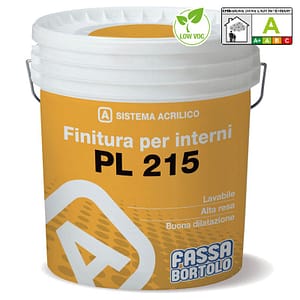 Idropittura per interni lavabile bianca semiopaca Fassa Bortolo PL 215 alta resa (Secchio 5-14 lt)