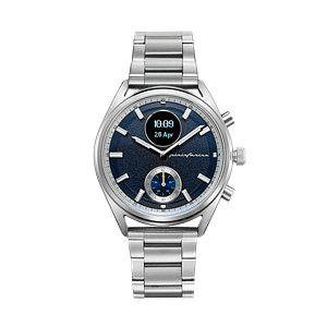 Pininfarina SINTESI – Silver case, dark blue dial and dark blue strap – Steel metal