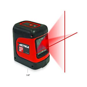 Livella laser Metrica Laserbox con raggio rosso e supporto a molla, fino a 10 metri