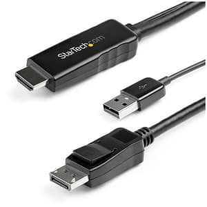 StarTech.com Cavo adattatore da HDMI a DisplayPort da 2 m – 4K 30Hz – M/M – Cavo convertitore attivo da HDMI 1.4 a DP 1.2 con audio – Alimentazione USB – Mac e Windows – Laptop HDMI to DP Display – nuovo