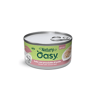 Oasy Natury Soft Jelly Pollo e Prosciutto per Gatti – 85 g, Singola