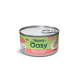 Oasy Natury Soft Jelly Pollo con Salmone per Gatti – 85 g, Singola