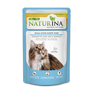 Naturina Elite Tonno con Pesce Bianco per Gatti in Busta – 70 g, Singola