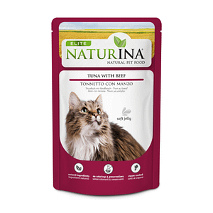 Naturina Elite Tonno con Manzo per Gatti in Busta – 70 g, Singola