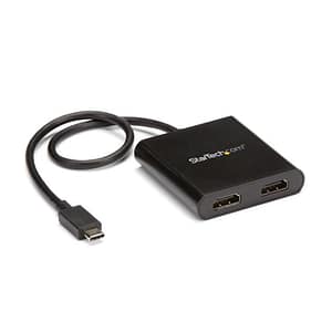StarTech.com Adattatore da USB-C a doppio HDMI, Hub MST multi monitor USB Type-C, doppio estensore/splitter HDMI 4K 30Hz per laptop, HDR, cavo integrato extra-lungo – Solo per Windows – nuovo