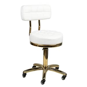 Activeshop Sgabello Cosmetico Oro Am-961 Bianco