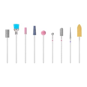 Activeshop Set Di Punte Da Fresa Per Unghie Mix 9 Pezzi