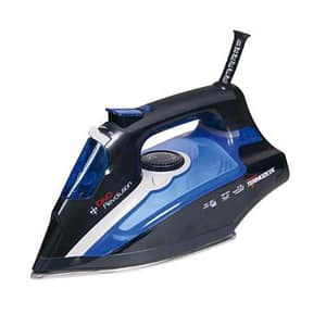 Termozeta 73461n ferro da stiro a vapore new iono revolution 2.400w piastra in acciaio inox nero blu