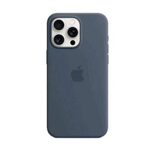 Apple iphone 15 pro max custodia magsafe in silicone storm blue