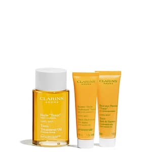 Set Clarins Aroma Olio tonico 100ml Gel 30ml balsamo 30ml@