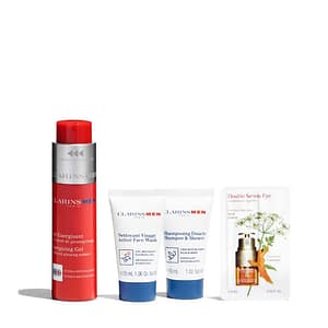 Set Clarins Men Gel energizzante 50ml Shampoo 30ml detergente 30m@