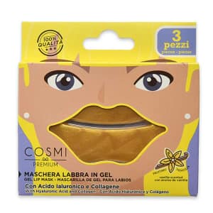 Cosmi maschera labbra in gel oro 3 pezzi