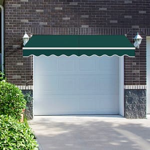 Costway Tenda parasole in alluminio con manovella e poliestere impermeabile, Tenda da sole retrattile 245x200cm Verde