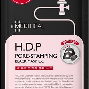 MEDIHEAL Black Mask H.D.P Pore-Stamping maschera in tessuto per chiudere i pori 25 ml