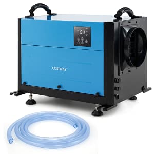 Costway Deumidificatore per spazi ristetti commerciale con 3 modalità e timer 24h, Deumidificatore per cantine Blu