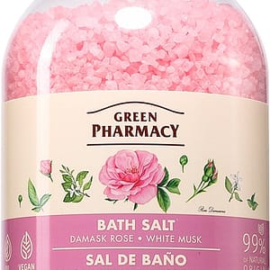 Green Pharmacy Damask Rose & White Musk sale da bagno rilassante 1000 g