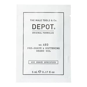 Depot, 400 Specifiche per la rasatura n. 403, Mandorla dolce, Ammorbidente, Olio pre-rasatura, 5 ml