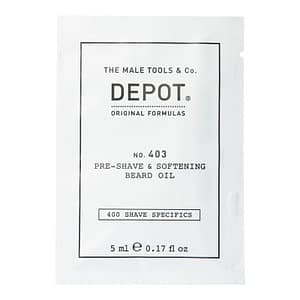 Depot, 400 Specifiche per la rasatura n. 403, Pepe nero fresco, Addolcente, Olio pre-rasatura, 5 ml