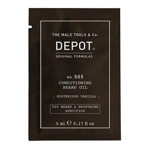 Depot, 500 specifiche per barba e baffi n. 505, olio da barba, vaniglia misteriosa, vitamina E, per lucentezza e morbidezza, 5 ml
