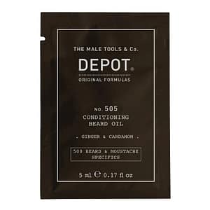 Depot, 500 specifiche per barba e baffi n. 505, olio da barba, zenzero e cardamomo, per lucentezza e morbidezza, 5 ml