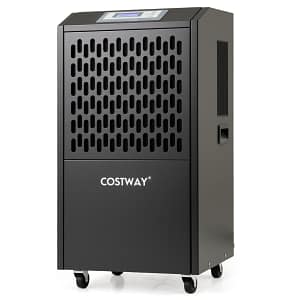Costway Deumidificatore commerciale 118L con tubo di scarico, Deumidificatore per impieghi gravosi per spazi fino a 790㎡ Nero