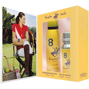 Set regalo Beverly Hills Polo Club: 1982 – Sport 8, Eau de parfum, da donna, 50 ml + 1982 – Sport 8, antitraspirante, deodorante roll-on, da uomo, 50