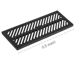 Griglia in ghisa antitacco C250 Dakota 0,5mt per canalette di scolo Taurus 200