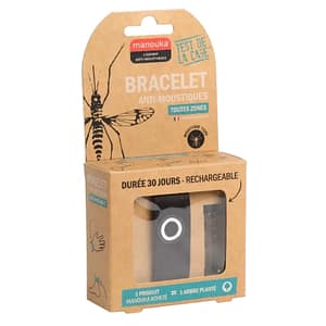 Manouka Bracciale Antizanzare – Ricaricabile – nero
