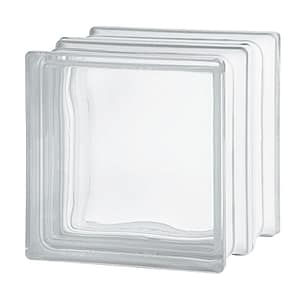 Mattone vetrocemento Dakota ondulato bianco resistenza fuoco EI60, 190x190x160mm (Confezione da 2 pezzi)