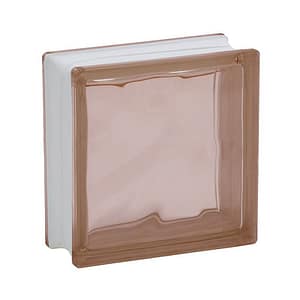 Mattone vetrocemento Dakota ondulato rosa, 190x190x80mm (Confezione da 10 pezzi)