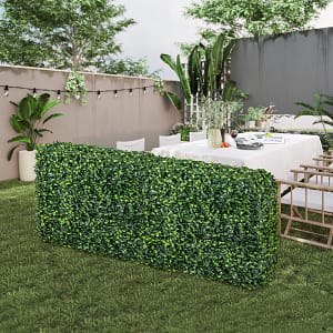 Costway Muro di piante artificiale a blocchi per cortile, Recinzione di privacy in bosso finto con foglie PE 92x38x86cm