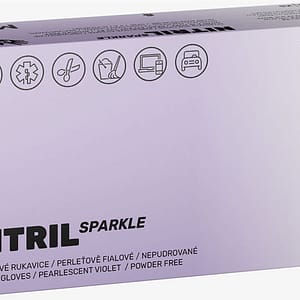 Espeon Nitril Sparkle Pearlescent Violet guanti in nitrile senza polvere taglia M 2× 50 pezzi