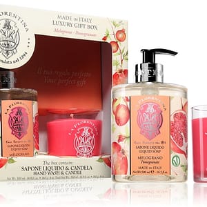 La Florentina Pomegranate Sapone per le mani e candela confezione regalo
