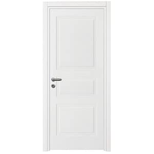 Porta a battente in legno bianco laccato Nusco Quadra 3PB per interni