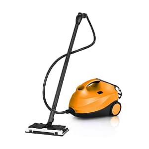 Costway Pulitore a vapore con 19 accessori e serbatoio da 1,5 litri per pulizia tappeti, Pulitore a vapore pavimenti finestre 2000W Arancione