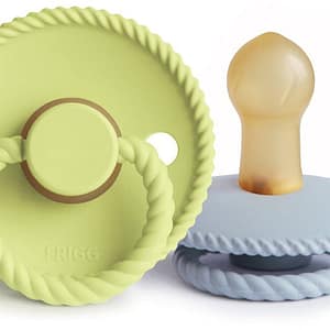 FRIGG Rope Size 1:0-6 mesi ciuccio Green Tea/Powder Blue 2 pezzi