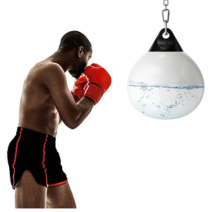 Costway Sacco da boxe ad acqua con catena metallica regolabile fibbie di assicurazione, Sacco da allenamento Bianco