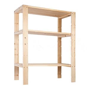 Scaffalatura Dakota Nano 3 ripiani in legno di abete bianco, 800x1000x400mm