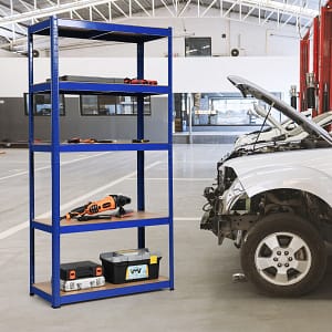 Costway Scaffale con 5 livelli salva spazio, Organizer con struttura in acciaio resistente portata 875kg 40x90x180cm Blu