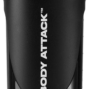 Body Attack Shaker shaker per lo sport senza BPA colore nero-rossa 600 ml