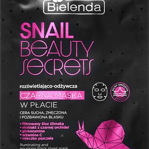 Bielenda Snail Beauty Secrets maschera viso nutriente in tessuto per pelli stanche