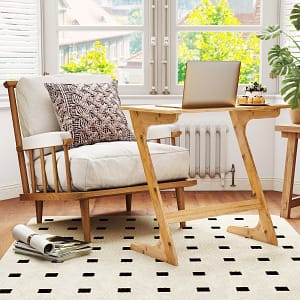 Costway Tavolino in bambù salvaspazio per divano per laptop da letto, Tavolino a forma di Z per camera Naturale