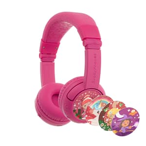 BuddyPhones Play+ Cuffia cablata e wireless per chiamate/musica rosa, rosa – nuovo