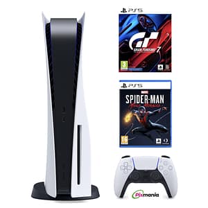 Pack PS5 & Gran Turismo 7, Spider-man: Miles Morales, God of War – Console di gioco Playstation 5 (Standard) – nuovo