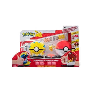 Poké Ball attacco a sorpresa BANDAI – Pokémon – 2 Poké Ball con i loro Pokémon e 6 dischi d’attacco – nuovo