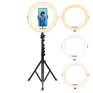 AgfaPhoto Luce anulare Realiview ARL11XL Luce anulare a LED con treppiede – Luce per cellulare, foto, selfie, video, Youtube, make-up, TikTok – nuovo