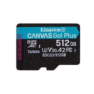 Kingston Technology Canvas Go Plus 170R A2 U3 V30 Scheda microSDXC da 512 GB senza ADP – nuovo