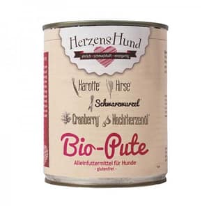 Herzens Hund Tacchino Biologico con Verdure Bio Umido per Cani - 800 g